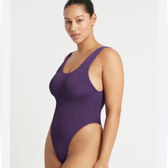 Bound By Bond Eye Swimwear Madison One Piece Purple Dahlia Shimmer NEW Crinkle - Picture 1 of 6